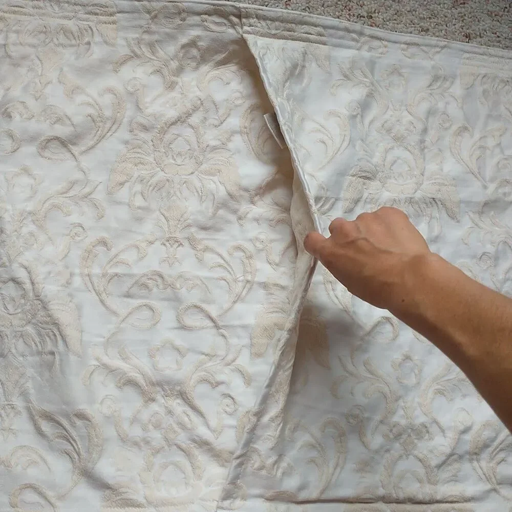 Locama Pillow Sham Cover Standard Cream Floral Jacquard Victoria French Portugal
